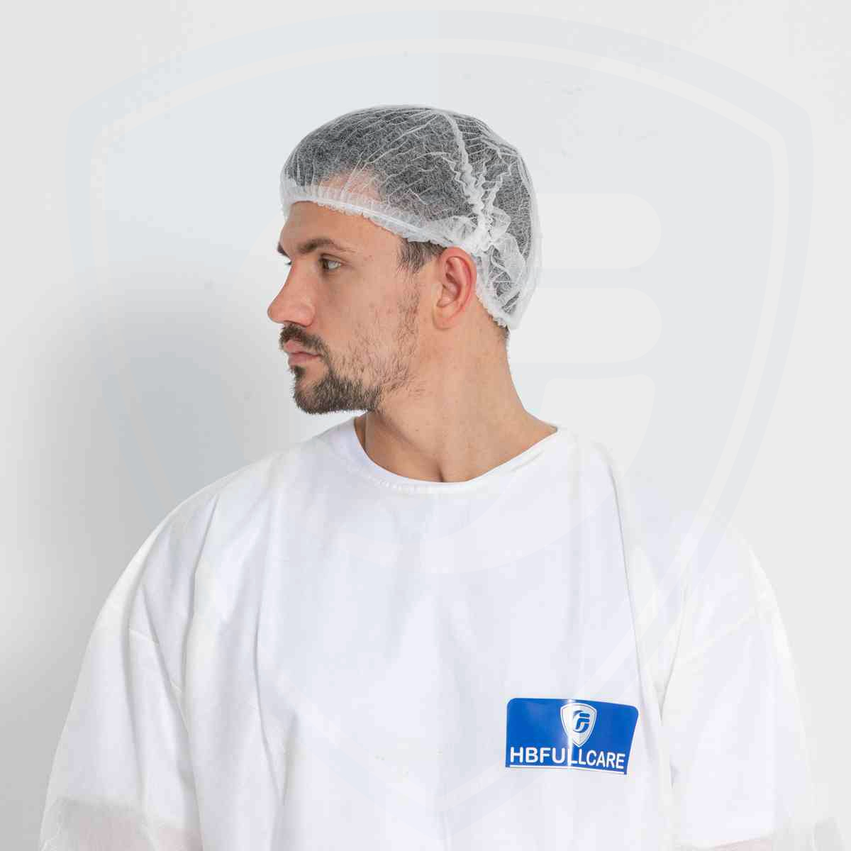 White Color Polypropylene Double Elastic Disposable Mop Cap for Worker