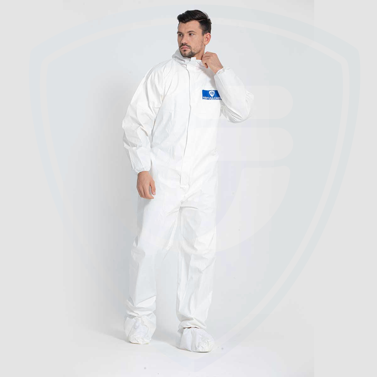 FC1200 White disposable Microporous film Coverall against light liquid dust
