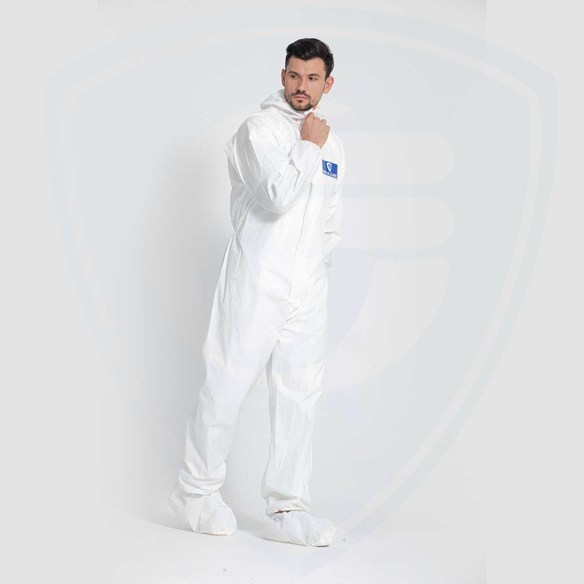 FC1200 White disposable Microporous film Coverall against light liquid dust