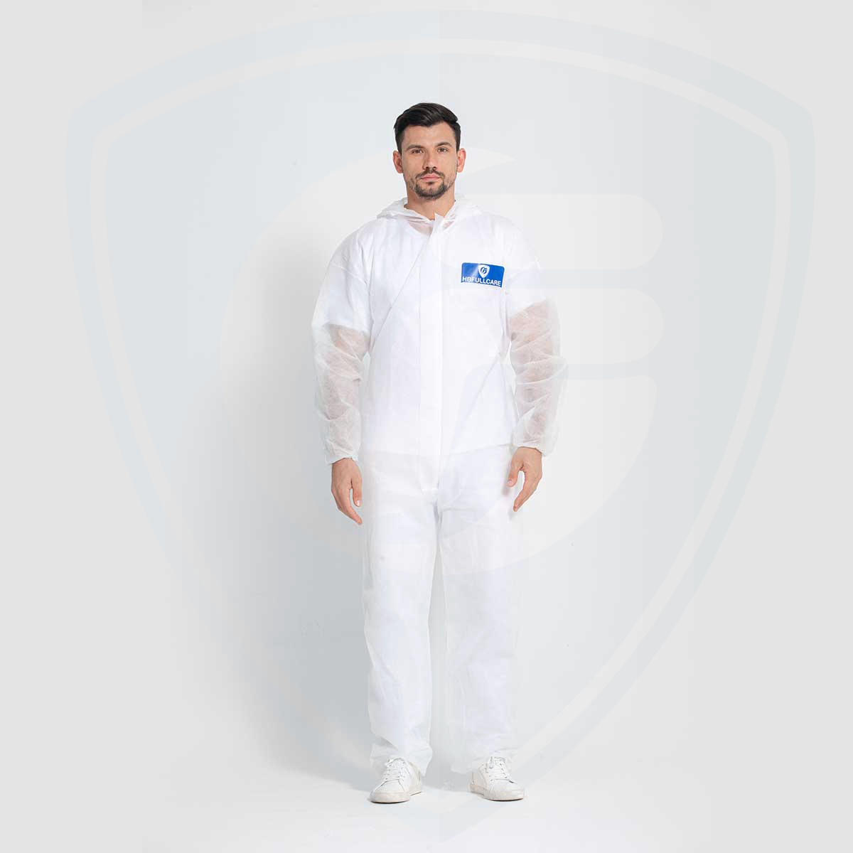 Disposable Overall Suit Breathable Polypropylene Nonwoven Protective Clothing White