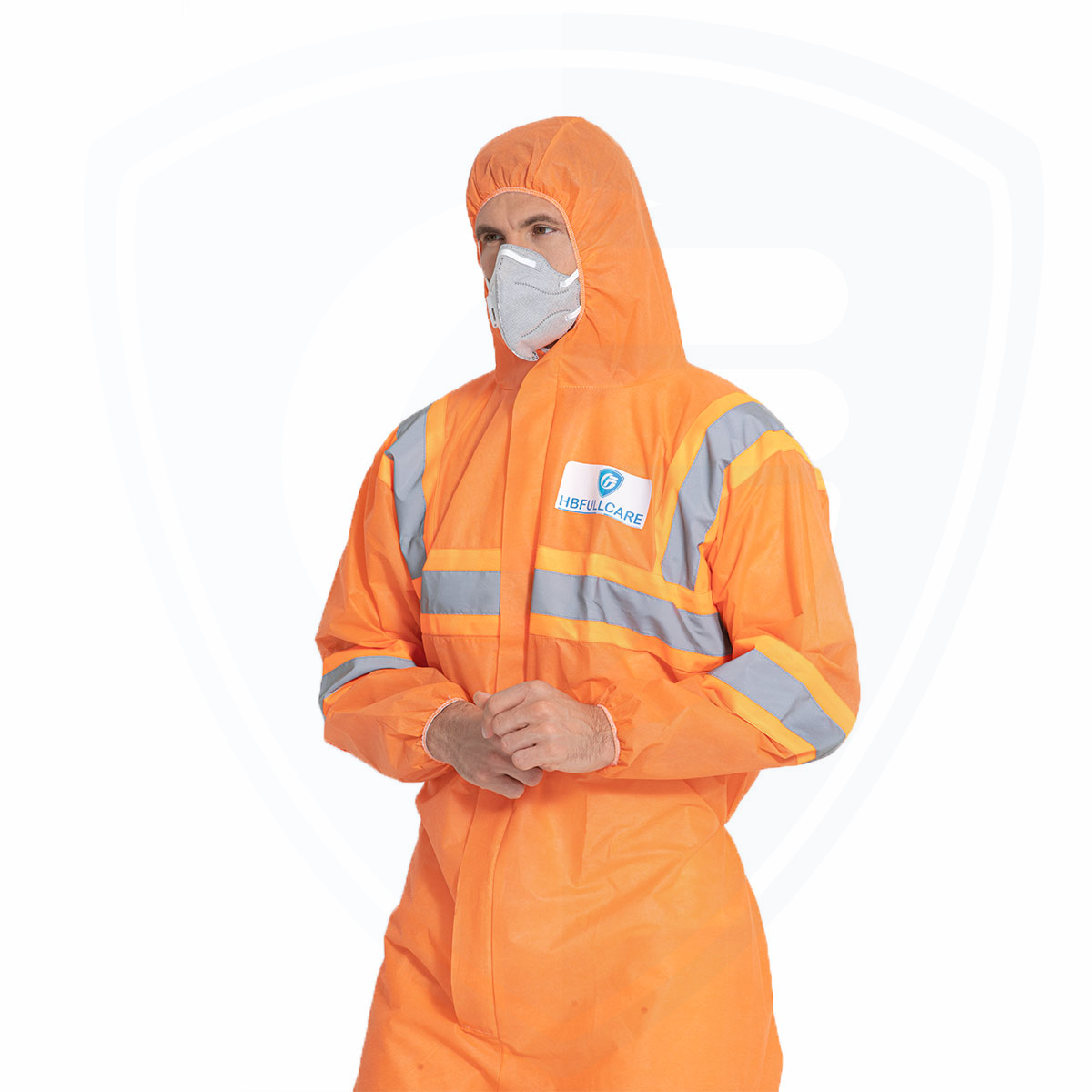 FC20305 Orange Color SMS Coverall with Silver Reflective HiVis Tape