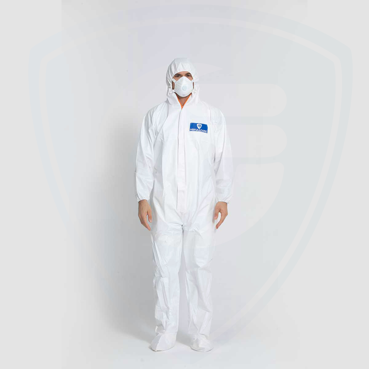 White Waterproof Microporous Film Disposable Coverall with Hood And Boots