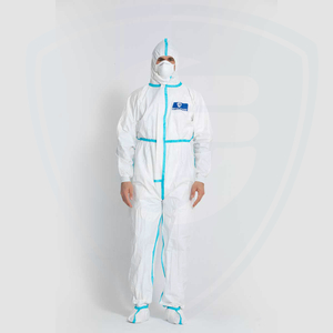Type 4/5/6 Hooded Microporous Film Laminated Disposable Protective Coverall with Boots 
