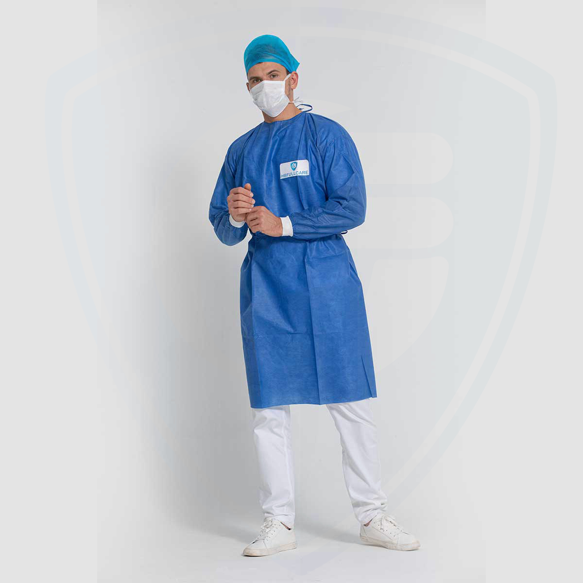 Disposable Isolation Gowns Double Tie Back Knitted Cuffs Fluid Resistant 