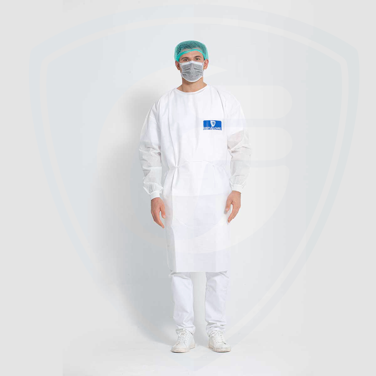 White Disposable Surgical Isolation Gown Waterproof Medical Operating AAMI PB70 Level3