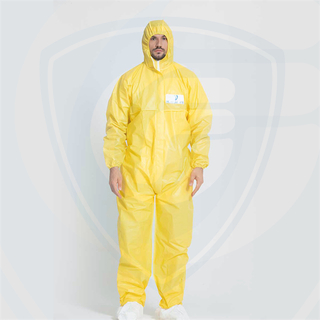 Type 3/4/5/6 Disposable Coveralls PP+External Barrier Film Overalls with Thumb Loop